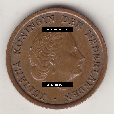 Münzen Niederlande / Netherlands Eurovorläufer, Umlaufmünze vor Euroeinführung 1950-1980, 1 Cent 1960 JULIANA (1) Sammlung