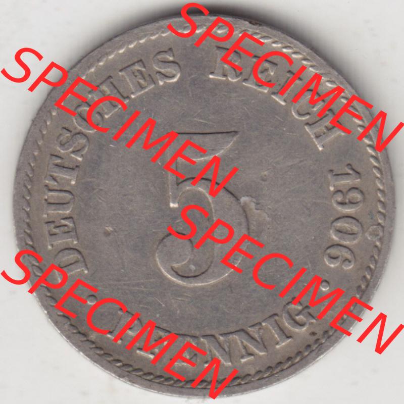 Münzen Deutschland 1871-1918 Kaiserreich 1890-1915, 5 Pfennig J, 1906 (1) Sammlung