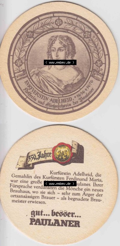 Bierdeckel 350 Jahre Paulaner, gut... besser... Paulaner (3) Sammlung
