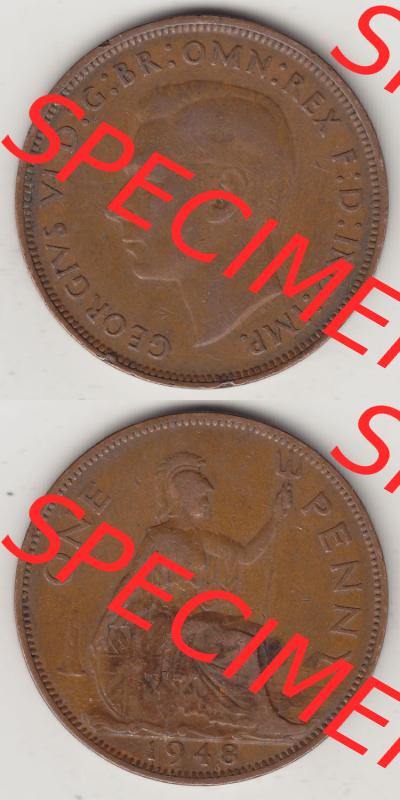 Münzen Großbritannien Eurovorläufer, Umlaufmünze vor Euroeinführung 1937-1948. 1 One Penny 1948-1, George VI, GEORGIVS VI DGBROMNREX FDINDIMP.... Sammlung