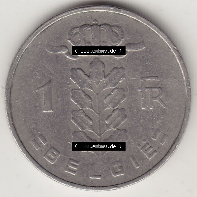 Münzen Belgien Eurovorläufer, Umlaufmünze vor Euroeinführung 1950-1988, 1 FR-Franken 1958 België. Vorderseite einer Münze... Sammlung
