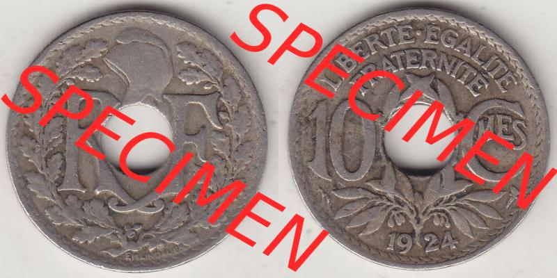 Münzen Frankreich Eurovorläufer, Umlaufmünze vor Euroeinführung 1917-1938, 10 Centimes, 10 CMES EGALITÉ FRATERNITÉ LIBERTÉ 1924-1. Rückseite... Sammlung