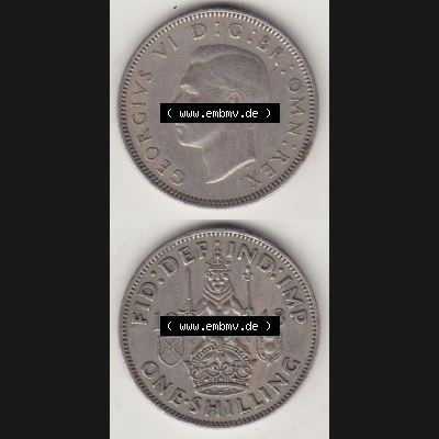 Münzen Großbritannien Eurovorläufer, Umlaufmünze vor Euroeinführung 1947-1948, 2 Schilling - One Shillings 1948-1 Sitzender Löwe auf Krone. Vorderseite... Sammlung