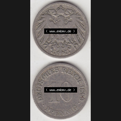 Münzen Deutschland 1871-1918 Kaiserreich 1890-1916, 10 Pfennig G, 1899 (4) Sammlung