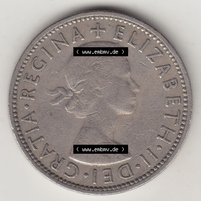 Münzen Großbritannien Eurovorläufer, Umlaufmünze vor Euroeinführung 1954-1970, 2 Schilling - Shillings 1961 (Stück 1). Vorderseite... Sammlung