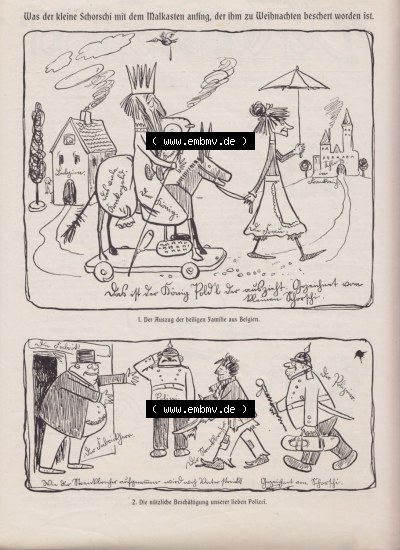 Der wahre Jacob 1908 Satire im deutschen Kaiserreich Nr. 561, 5693, Karikatur Was der kleine Schorschi mit dem Malkasten anfing,... Sammlung
