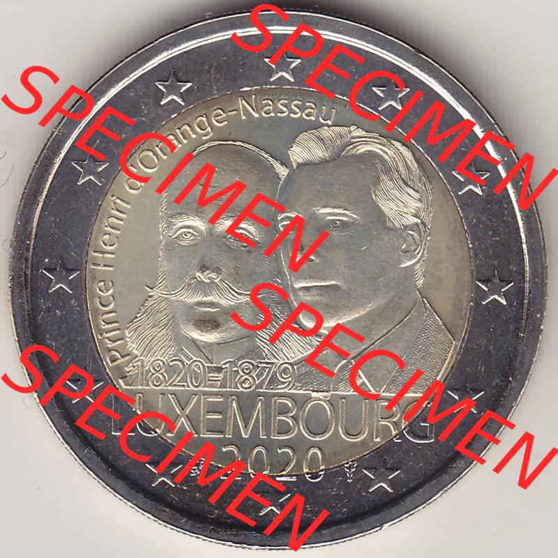 Münzen Euromünzen 2020, 2 Euro Gedenkmünze Luxemburg 2020-2020, 2 Euro Prinz Heinrich der Niederlande. 2 Euro Gedenkmünze, gültiges Zahlungsmittel in allen... Sammlung