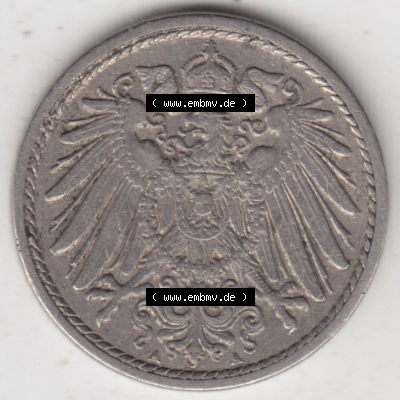 Münzen Deutschland 1871-1918 Kaiserreich 1890-1915, 5 Pfennig A, 1908 I. (2) Sammlung