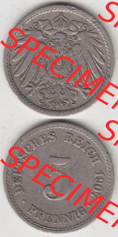Münzen Deutschland 1871-1918 Kaiserreich 1890-1915, 5 Pfennig A, 1907 I. (4) Sammlung