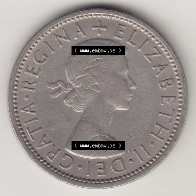 Münzen Großbritannien Eurovorläufer, Umlaufmünze vor Euroeinführung 1954-1970, 2 Schilling - Shillings 1966-7. Vorderseite einer Münze aus Großbritannien... Sammlung