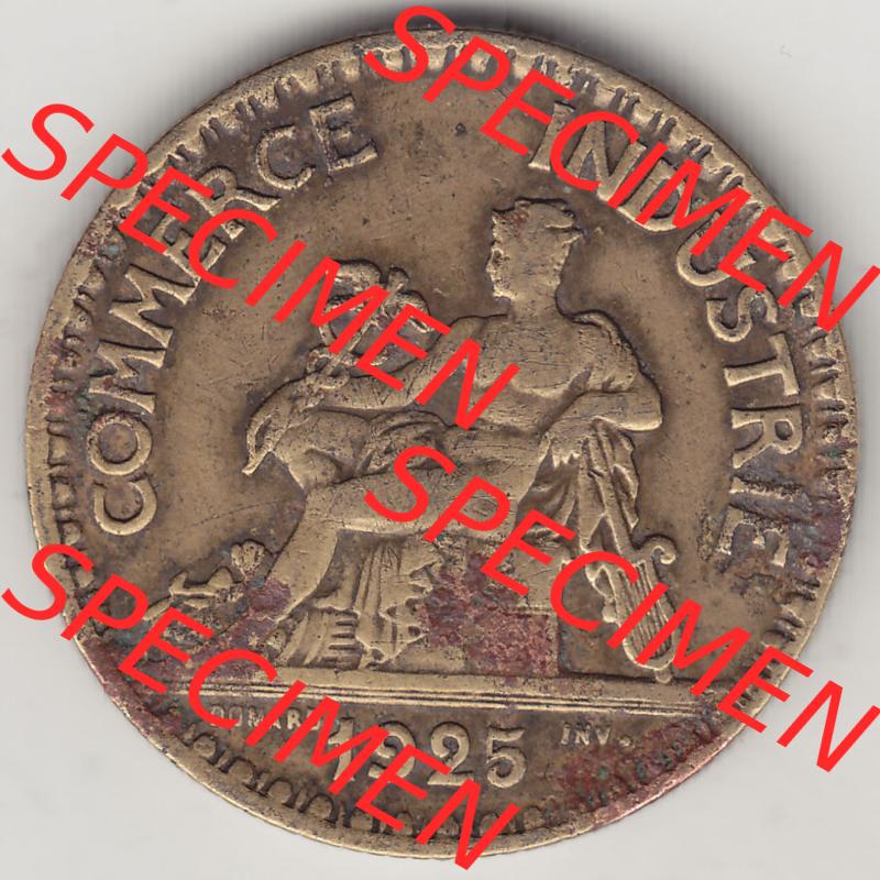 Münzen Frankreich Eurovorläufer, Umlaufmünze vor Euroeinführung 1920-1927, 2 Franken 1925-1, BON POUR 2 FRANCS CHAMBRES DE COMMERCE DE FRANCE. Vorderseite einer... Sammlung