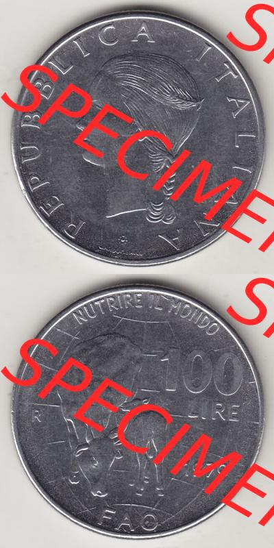 Münzen Italien / Italia Eurovorläufer, Gedenkmünze vor Euroeinführung 1979-1979, 100 Lire, Ernährungs- und Landwirtschafts- Organisation der Vereinten Nationen-2.... Sammlung