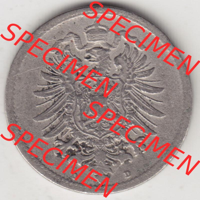 Münzen Deutschland 1871-1918 Kaiserreich 1873-1889, 10 Pfennig D, 1875. Rückseite einer Münze aus dem Deutschen Kaiserreich in Europa als Digitales Bild / Bildmaterial... Sammlung