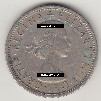Münzen Großbritannien Eurovorläufer, Umlaufmünze vor Euroeinführung 1954-1970, 2 Schilling - Shillings 1966 (Stück 5). Vorderseite... Sammlung