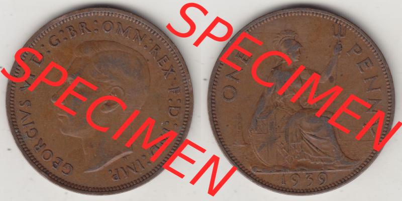 Münzen Großbritannien Eurovorläufer, Umlaufmünze vor Euroeinführung 1937-1948. 1 One Penny 1939-1, George VI, GEORGIVS VI DGBROMNREX FDINDIMP.... Sammlung