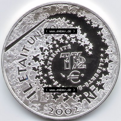 Münzen Euromünzen 2002, Silbermünzen Frankreich 1,50 Euro 2002 Märchen Rückseite (1) Sammlung