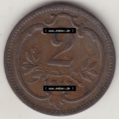 Münzen Österreich / Austria Eurovorläufer, Umlaufmünze vor Euroeinführung 1892-1915, 2 Heller 1913 (2) Sammlung