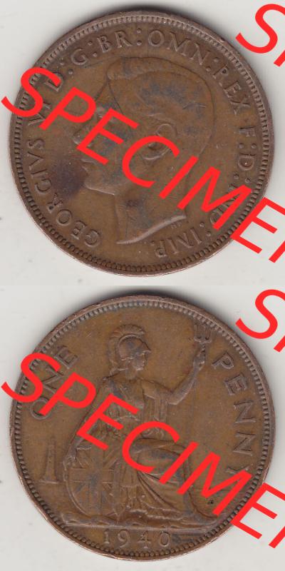 Münzen Großbritannien Eurovorläufer, Umlaufmünze vor Euroeinführung 1937-1948. 1 One Penny 1940-1, George VI, GEORGIVS VI DGBROMNREX FDINDIMP.... Sammlung