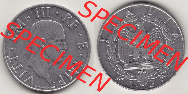 Münzen Italien / Italia Eurovorläufer, Umlaufmünze vor Euroeinführung 1939-1943, 2 Lire, Lira, Viktor Emanuael III., G ROMAGNOLI VITT EMAN III... Sammlung