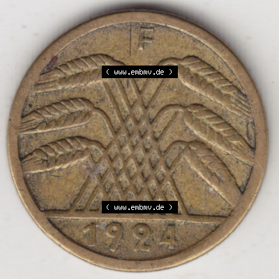 Münzen Deutschland 1918-1932 Weimarer Republik 1924-1936, 5 Reichspfennig F, 1924 II (2) Sammlung