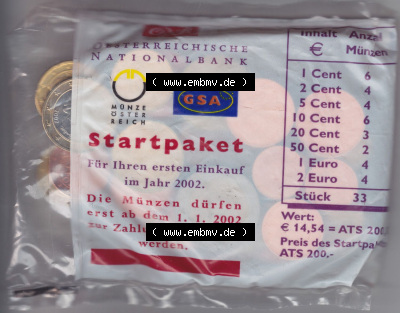Münzen Euromünzen 2002, Starterkits Österreich (1) Sammlung