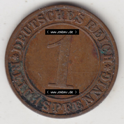 Münzen Deutschland 1918-1932 Weimarer Republik 1924-1938, 1 Reichspfennig E, 1931 (1) Sammlung