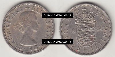 Münzen Großbritannien Eurovorläufer, Umlaufmünze vor Euroeinführung 1954-1970, 1 Schilling - One Shilling, 1960 (Stück 1)... Sammlung