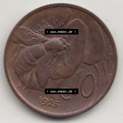Münzen Italien / Italia Eurovorläufer, Umlaufmünze vor Euroeinführung 1919-1937, 10 Centesimi, Cent, Viktor Emanuel III. A.... Sammlung