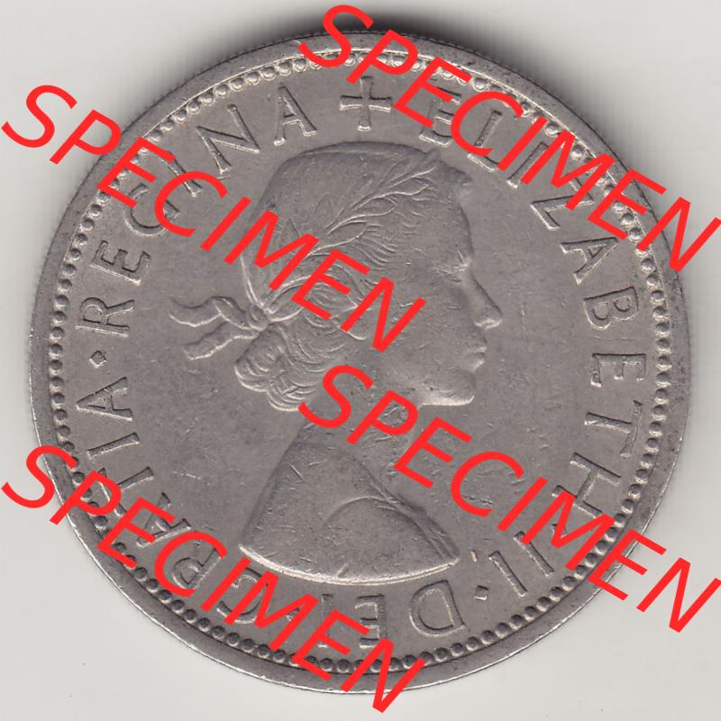 Münzen Großbritannien Eurovorläufer, Umlaufmünze vor Euroeinführung 1954-1970, 2 Schilling - Shillings 1966-7. Vorderseite einer Münze aus Großbritannien... Sammlung