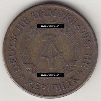 Münzen Deutschland DDR 1969-1990, 20 Pfennig 1969-4, DDR-Telefonmünze. Vorderseite einer 20 Pfennig Münze / Umlaufmünze in der DDR auch als Telefonmünze... Sammlung