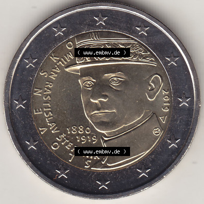 Münzen Euromünzen 2019 Slowakei 2019-2019, 2 Euro Todestag Milan Rastlav Stefanik (1) Sammlung