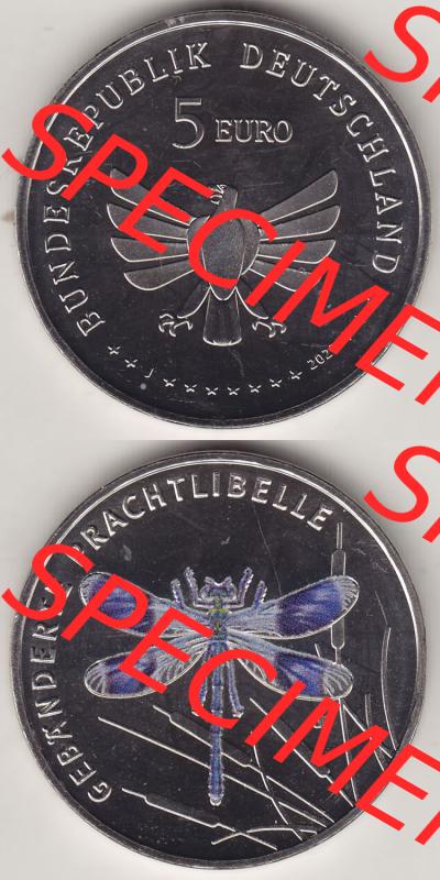Münzen Deutschland 2023, 5 Euro-Sondermünzen, Sammlermünze aus der Serie „Wunderwelt der Insekten“-Insektenreich 2023-2023, 5 Euro J Gebänderte... Sammlung