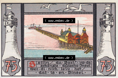 Notgeldscheine aus Sellin 1922, 75 Pfennig Sellin du Karl up de (2) Sammlung