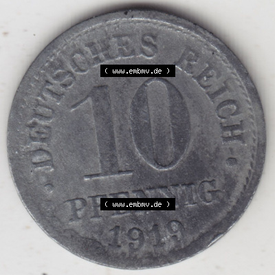 Münzen Deutschland 1918-1932 Weimarer Republik 1917-1922, 10 Pfennig Reichsadler, Keine Prägestätte 1919 (1) Sammlung
