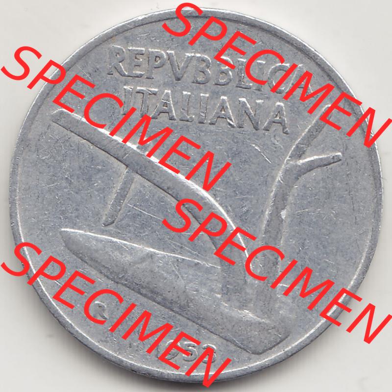 Münzen Italien / Italia Eurovorläufer, Umlaufmünze vor Euroeinführung 1951-2001, 10 Lire 1953-1. Vorderseite einer Münze aus Europa als Digitales Bild /... Sammlung