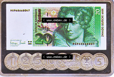 Silberbarren Europa Deutsche Banknoten-Motiv 20 DM zu 1 Unze Silber Sammlung