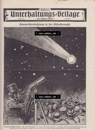 Der wahre Jacob 1908 Satire im deutschen Kaiserreich Nr. 560, 5673, Unterhaltungs-Beilage - Himmelsbeobachtunge in der Silversternacht... Sammlung