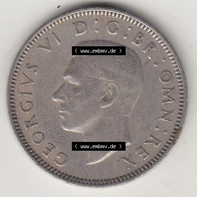Münzen Großbritannien Eurovorläufer, Umlaufmünze vor Euroeinführung 1947-1948, 2 Schilling - One Shillings 1948-1 Sitzender Löwe auf Krone. Vorderseite... Sammlung