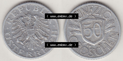 Münzen Österreich / Austria Eurovorläufer, Umlaufmünze vor Euroeinführung 1946-1955, 50 Groschen 1946 (3) Sammlung