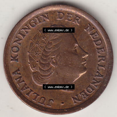 Münzen Niederlande / Netherlands Eurovorläufer, Umlaufmünze vor Euroeinführung 1950-1980, 1 Cent 1965 Königin Juliana, alte... Sammlung