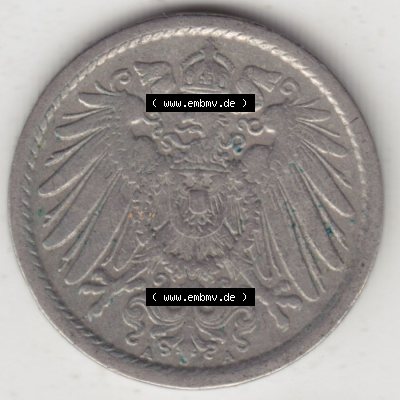 Münzen Deutschland 1871-1918 Kaiserreich 1890-1915, 5 Pfennig A, 1905 (2) Sammlung
