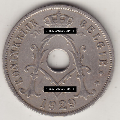 Münzen Belgien Eurovorläufer, Umlaufmünze vor Euroeinführung 1910-1929, 25 Centime - KONINKRIJK BELGIË 1929 (1) Sammlung