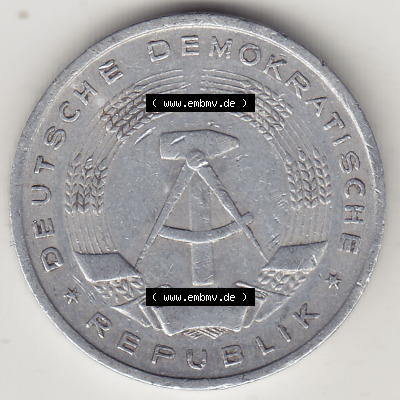 Münzen Deutschland DDR 1956-1963, A 1 Deutsche Mark 1956 (Stück 2). Vorderseite einer 1 Mark Münze / Umlaufmünze aus Deutschland... Sammlung