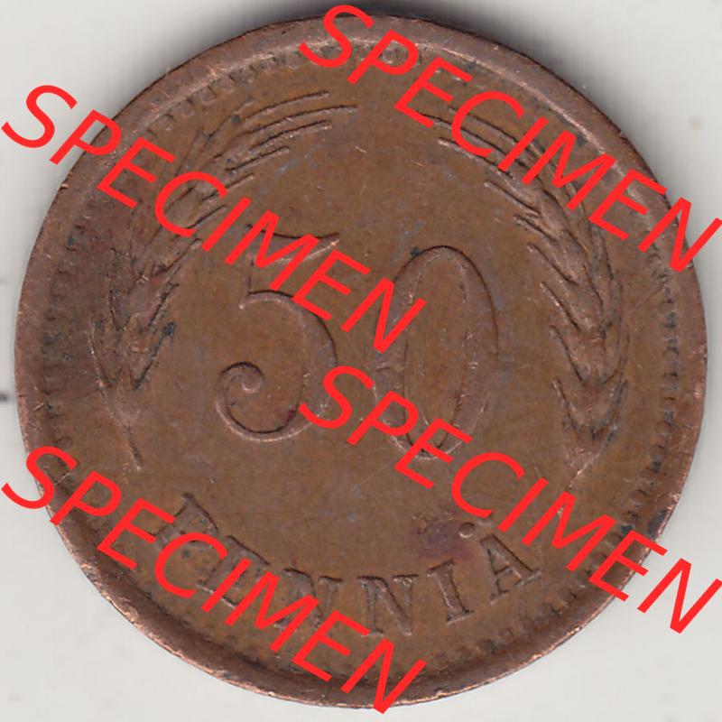 Alte Münzen Finnland, inoffizieller privater Kursmünzensatz / KMS - Zusammenstellung, mit Münze 1940-1943, 50 Penny, Penniä, Kupfer 1941-1.... Sammlung