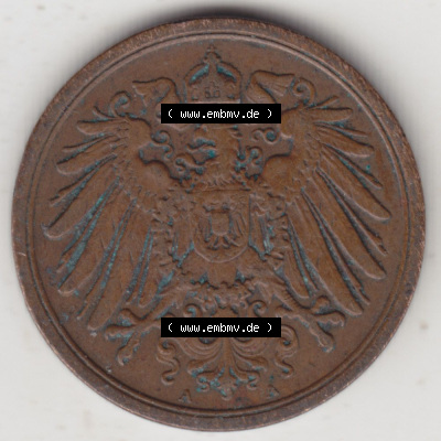 Münzen Deutschland 1871-1918 Kaiserreich 1904-1916, 2 Pfennig A, 1907 (2) Sammlung