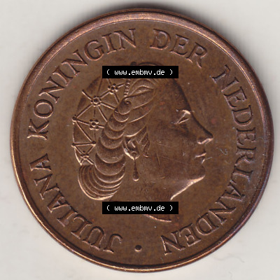 Münzen Niederlande / Netherlands Eurovorläufer, Umlaufmünze vor Euroeinführung 1950-1980, 5 Cent 1969, Königin Juliana (1) Sammlung