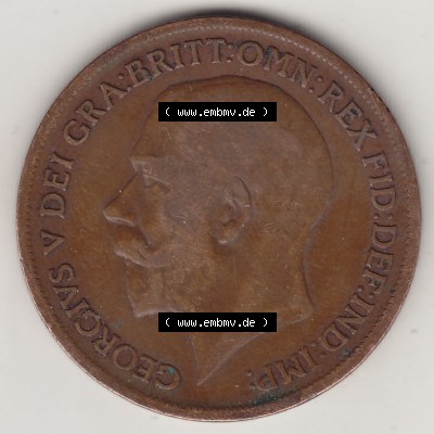 Münzen Großbritannien Eurovorläufer, Umlaufmünze vor Euroeinführung 1911-1926, 1 One Penny 1920 (2) Sammlung