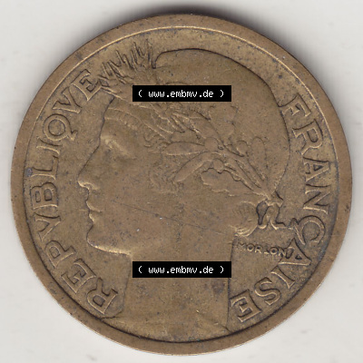 Münzen Frankreich Eurovorläufer, Umlaufmünze vor Euroeinführung 1931-1941, 1 Franken, 1 Franc, 1936 (Stück 1) LIBERTE EGALITE... Sammlung