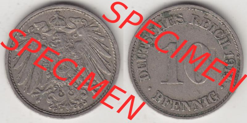 Münzen Deutschland 1871-1918 Kaiserreich 1890-1916, 10 Pfennig G, 1914 (3) Sammlung