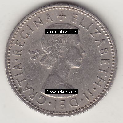 Münzen Großbritannien Eurovorläufer, Umlaufmünze vor Euroeinführung 1954-1970, 1 Schilling - One Shilling, 1955-1 Wappen mit einen Löwen. Vorderseite... Sammlung